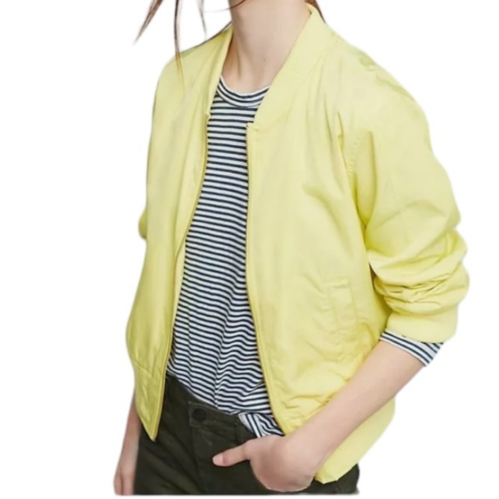 Anthropologie Hei Hei Neon Yellow "Juneworthy" Bomber Jacket S